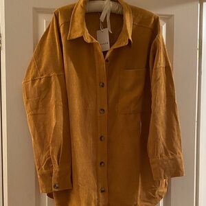 Heyson Mustard Gold Corduroy Button-Up Shirt/shacket.